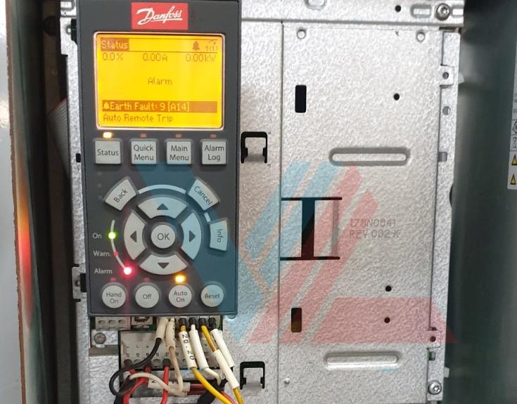 Alarm 14 Earth Fault tren bien tan Danfoss FC103